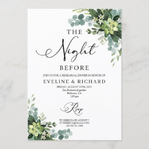 Grüne prächtige blühende boho Probe Abendessen Einladung