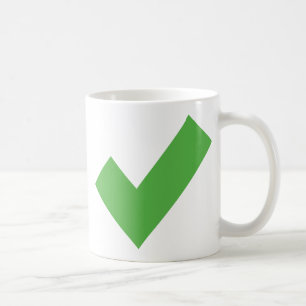 GRÜNE PRÜFZEICHEN KARO KORREKTES SYMBOL TASSE