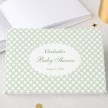 Grüne Punkte Baby Shower Gästebuch
