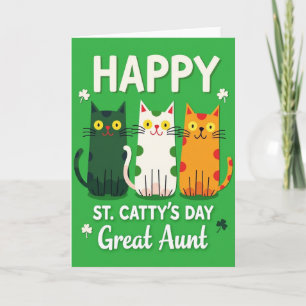 Grüne Punkte-Katzen-Tante-Card Karte