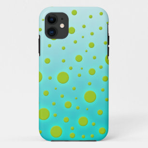 Grüne Punkte über türkisfarbenes Fun Design Case-Mate iPhone Hülle