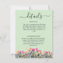 Grüne QR Code Hochzeitszeremonie Details zu Blumen