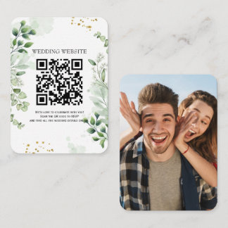 Grüne QR-Code und Einladung zum Foto