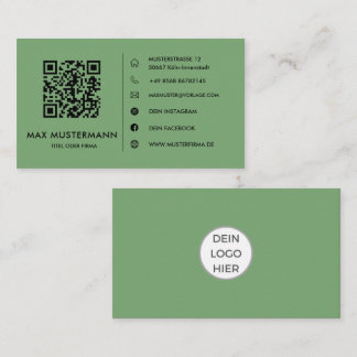 Grüne QR Code Visitenkarte Gestalten
