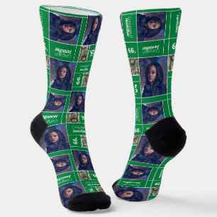 Grüne Quadrate Foto Abschluss Class Year Sounds Socken
