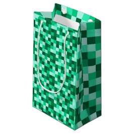 Grüne quadratische Pixel-Geschenktasche, grün pixe Kleine Geschenktüte