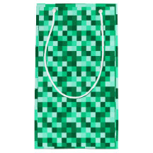 Grüne quadratische Pixel-Geschenktasche, grün pixe