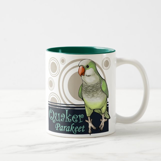 Grüne Quäker-Tasse Zweifarbige Tasse (Rechts)