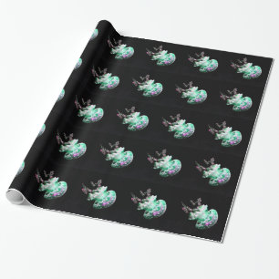 Grüne Qualle Geschenkpapier