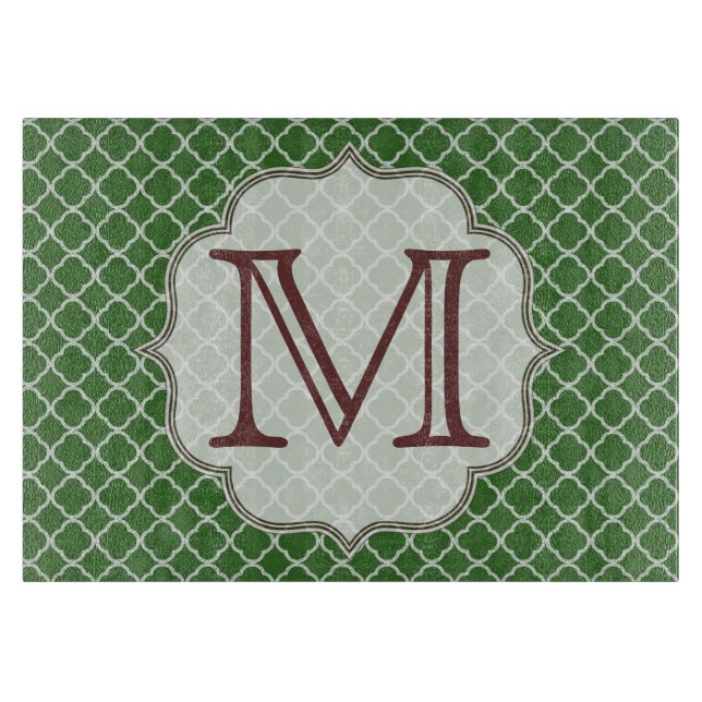 Grüne Quarterfolie Latti Glas Cutting Board Schneidebrett (Vorderseite)