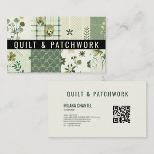 Grüne Quilt-Patchwork-Handmade-Kleidung Visitenkarte