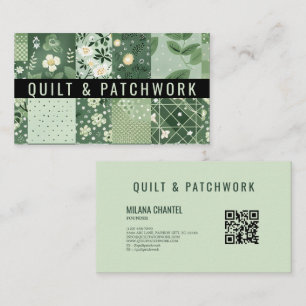 Grüne Quilt-Patchwork-Handmade-Kleidung Visitenkarte