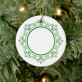 Grüne Rahmen Elegante Weihnachten individuell anpa Keramik Ornament