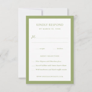 Grüne Rahmenhochzeit RSVP Karte