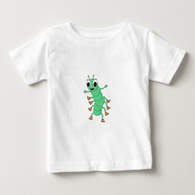 Grüne Raupe Baby T-shirt (Vorderseite)