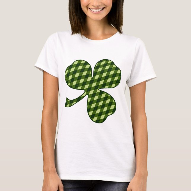 Grüne Raute Lucky Kleeblatt Frauen T - Shirt (Vorderseite)