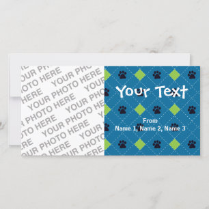 Grüne Raute Paw Prints