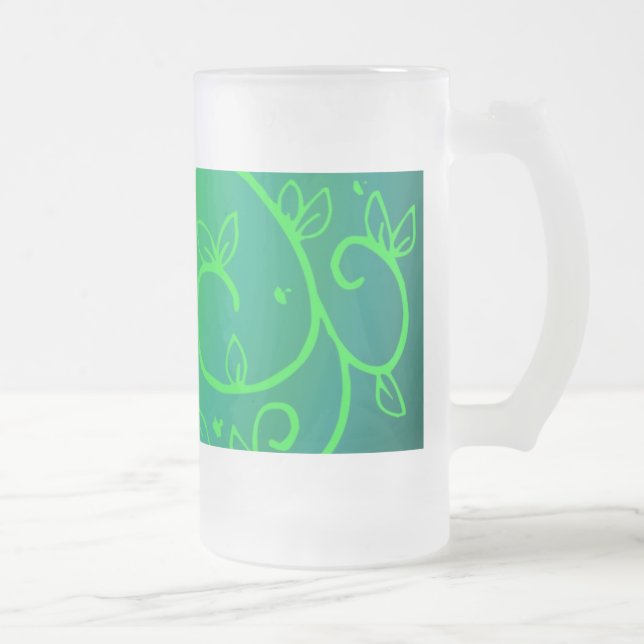 Grüne Rebe-irische Mattglas Bierglas (Rechts)