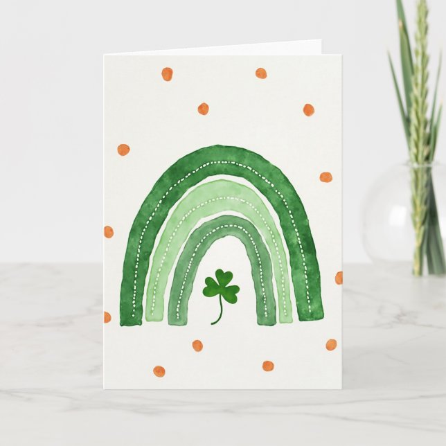 Grüne Regenbogen-Shamrock-Karte Karte (Vorderseite)
