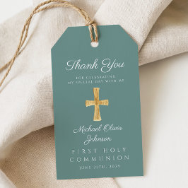 Grüne religiöse Cross Boy Erste Kommune Geschenkanhänger