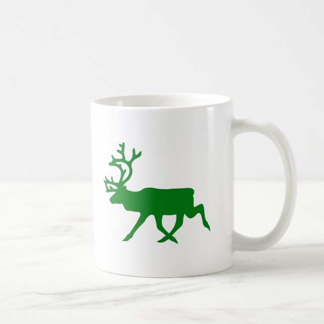 Grüne Rentiere Kaffeetasse (Rechts)
