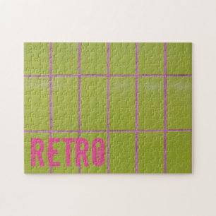 Grüne Retro-Kachel 80er 70er 60er Jahre Vintage-Hi Puzzle