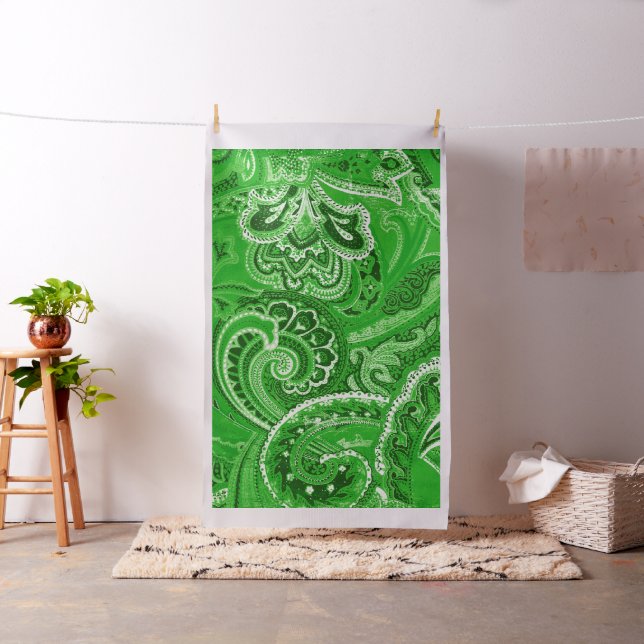 Grüne Retro Paisley Bandanna/Bandana Stoff (Beispiel)