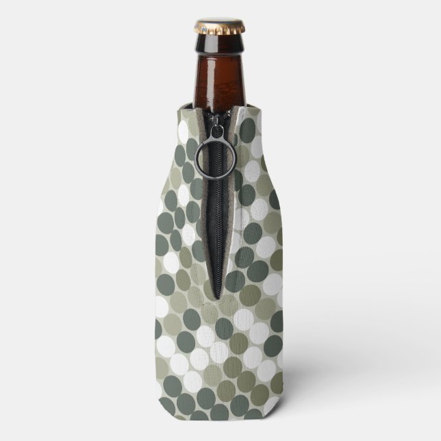 Grüne Retro-Punkte Flaschenkühler (Flasche Rückseite)