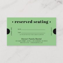 Grüne Retro reserviert Sitzgelegenheit