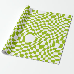 Grüne Retro-Schachtel-Wave-Warp-Art Geschenkpapier