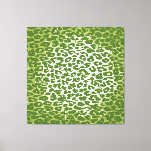 Grüne Retro-Tierfarbe Leopard Leinwanddruck