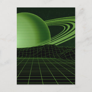 Grüne Retrowelle Postkarte