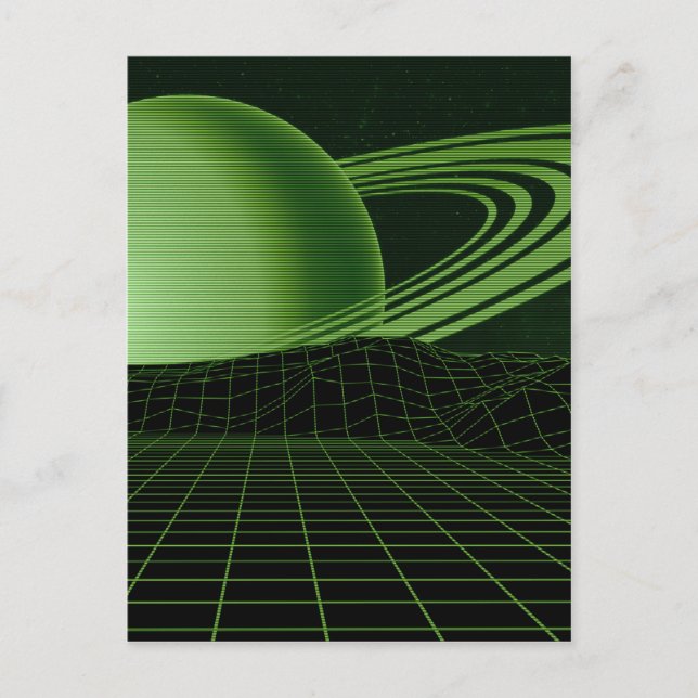 Grüne Retrowelle Postkarte (Vorderseite)