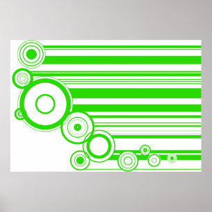 Grüne Ringe u. Streifen Poster