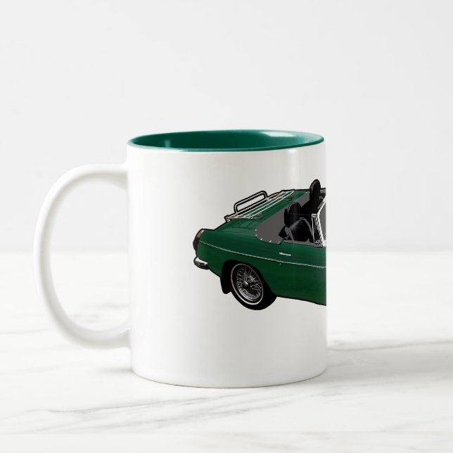 Grüne Roadster-Tasse Zweifarbige Tasse (Links)