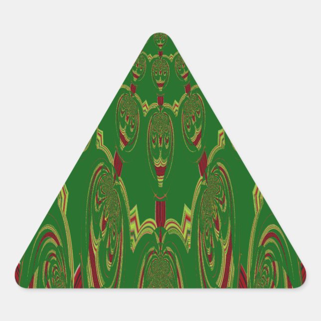 Grüne Roboter Dreieckiger Aufkleber (Vorderseite)