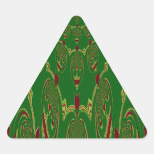 Grüne Roboter Dreieckiger Aufkleber