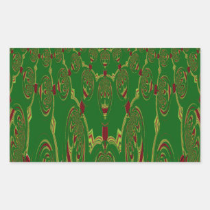 Grüne Roboter Rechteckiger Aufkleber