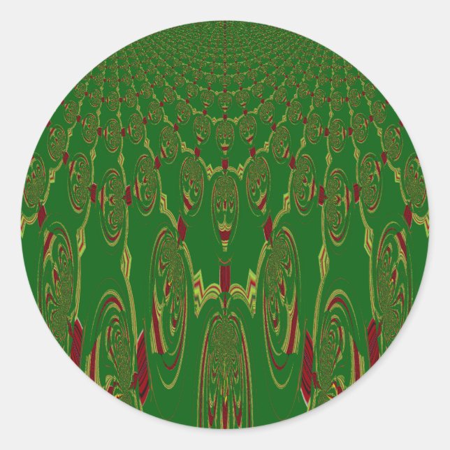 Grüne Roboter Runder Aufkleber (Vorderseite)