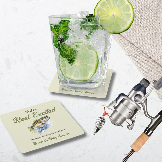 Grüne Rolle für die Fischerei begeistert durch die Rechteckiger Pappuntersetzer (Von Creator hochgeladen)