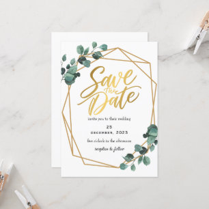 Grüne Romantische Save the Date Einladung