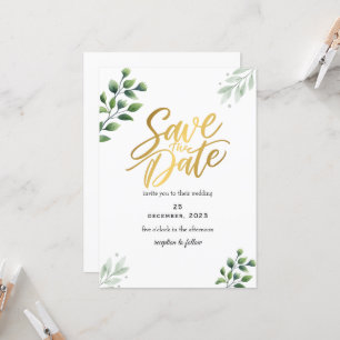 Grüne Romantische Save the Date Einladung