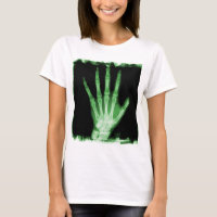 Grüne Röntgenstrahl-Skelett-Hand