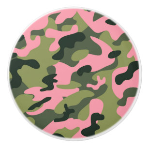 Grüne rosa Army-Tarnung Camo-Schlafzimmerschrank Keramikknauf