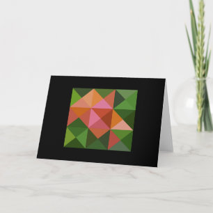 Grüne, rosa Farbtöne, Quiltquadrat Karte
