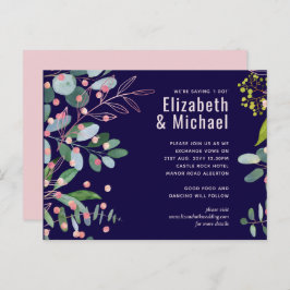 Grüne Rosa Moderne Hochzeit Einladungspostkarte