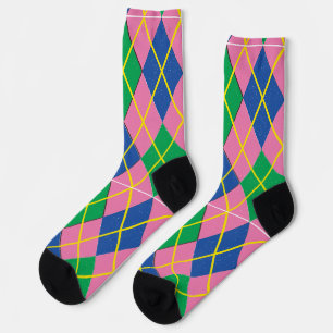 Grüne, rosa und blaue Argylesocken Socken