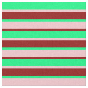 Grüne, rosa und dunkelrote Linien Stoff