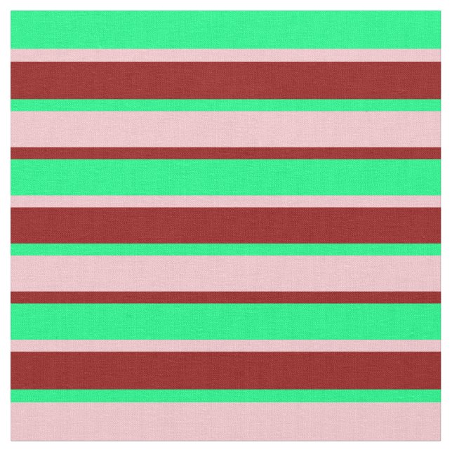 Grüne, rosa und dunkelrote Linien Stoff (Nahaufnahme)