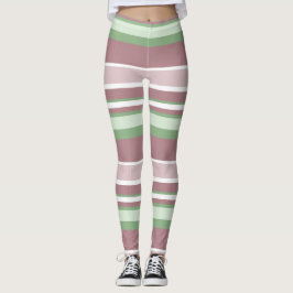 Grüne, rosa und pinke Streifen Leggings